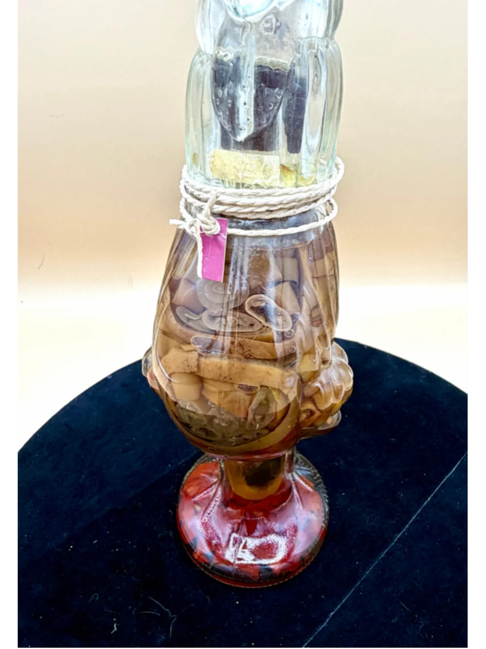 Shonfeld's Rooster Shaped Decorative Vinegar Bottle, One Size, Clear and Red